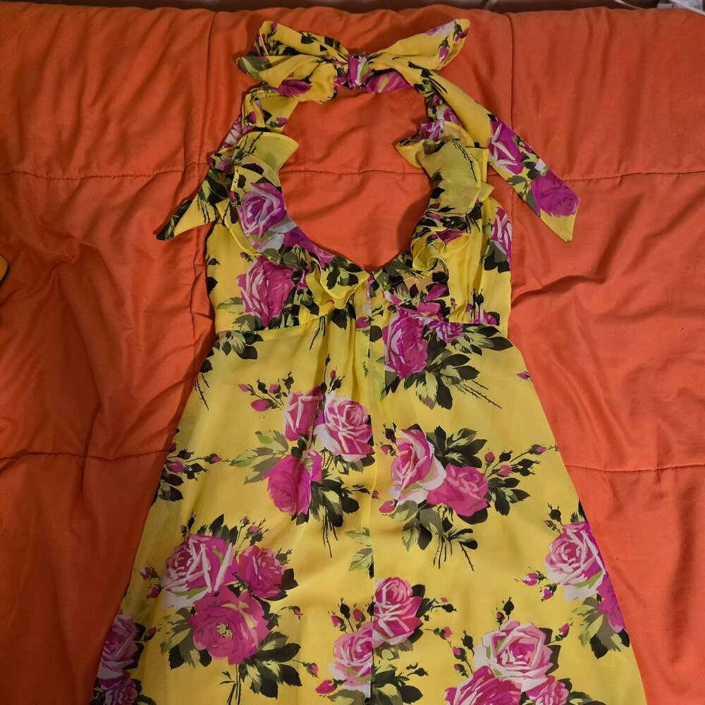 Betsey Johnson Halter Floral Print Dress Size 2